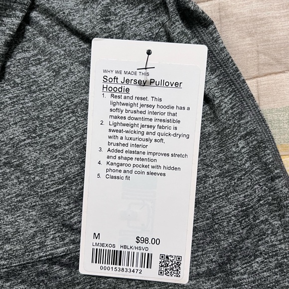 Lululemon Men's Heather Gray  soft jersey Hoodie - Picture 2 of 4